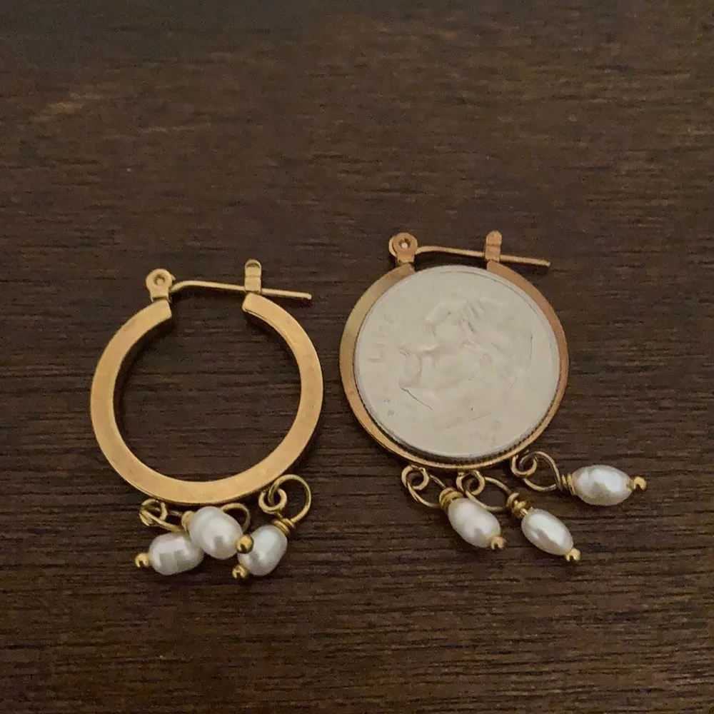 Pearl Hoop Earrings